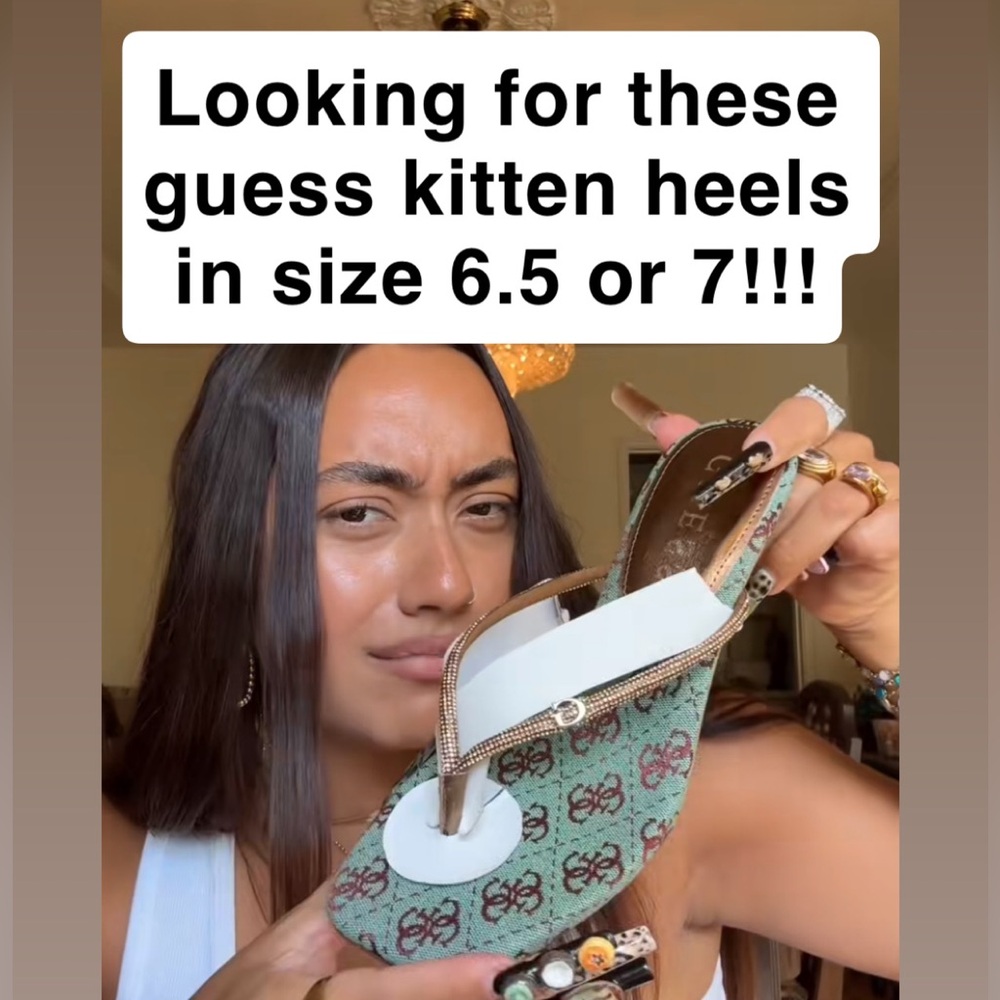 Guess Women's Green and White Kitten Heels